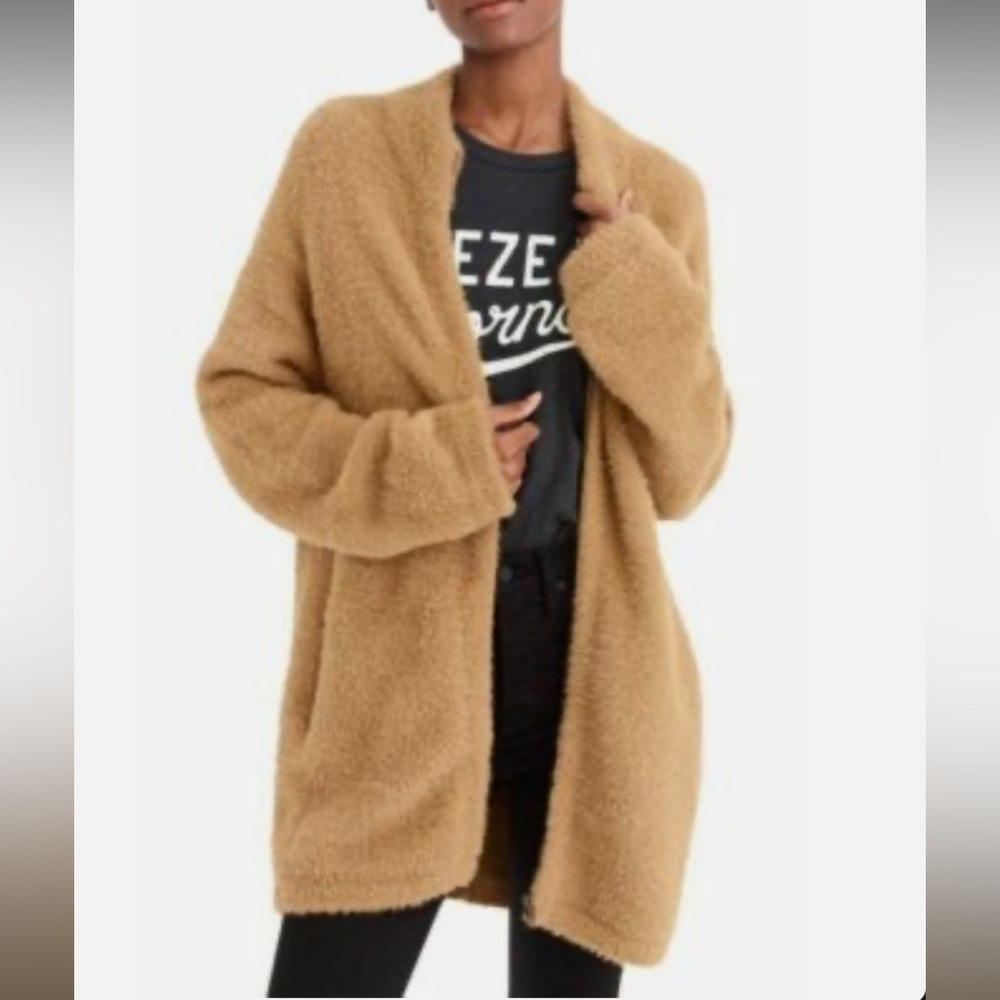 J. Crew Point Sur fuzzy tan Jacket/cardigan